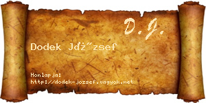 Dodek József névjegykártya
